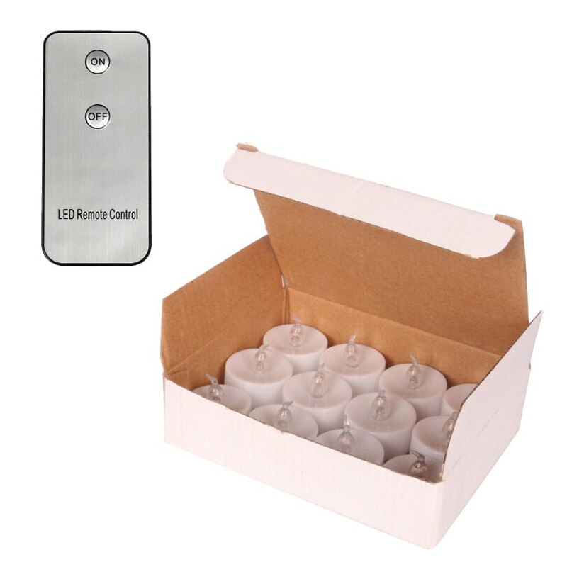 12/24Pcs LED Candles Lights with Remote Control Flameless Tea Candles Led Tea Lights for Years Christmas Party Wedding Decor