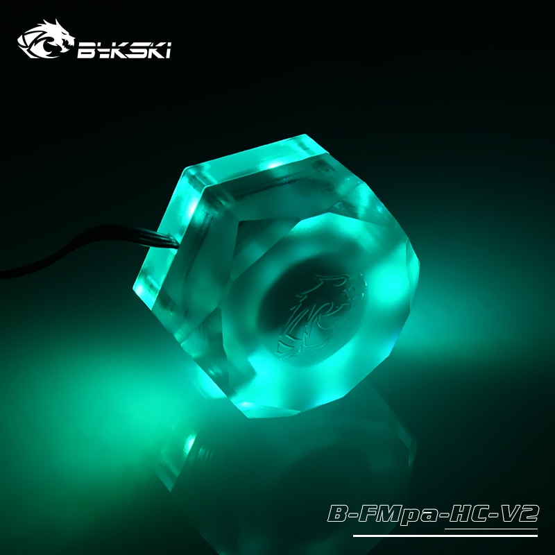 Bykski Watercooler Flow Meter 6-Way G1/4 Draad Flow Meter Fitting 5V A-RGB Licht Toauracoolant Filtercomputer koeler, fittings