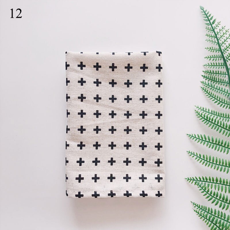 Plaid Cotton Placemat Fabric Table Mats Napkins Simple Japanese Style Tableware Kitchen Tool: 12