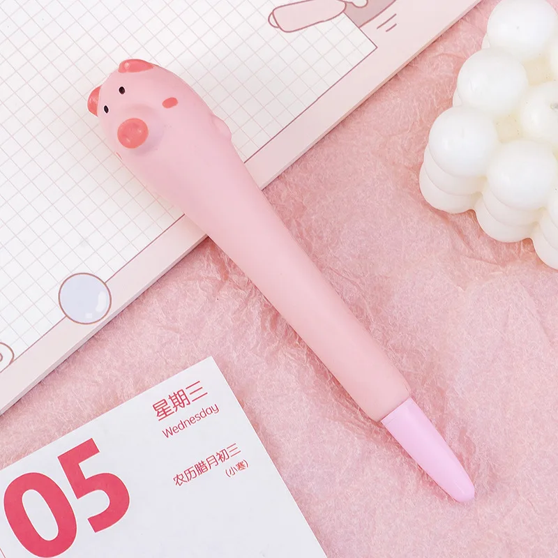 Stress Relieve Gel Pens Kawaii Rabbit Squishy Foam Signature Pens Cute Roller Pens for School Korean Stationery Office Supplies: PURPLE