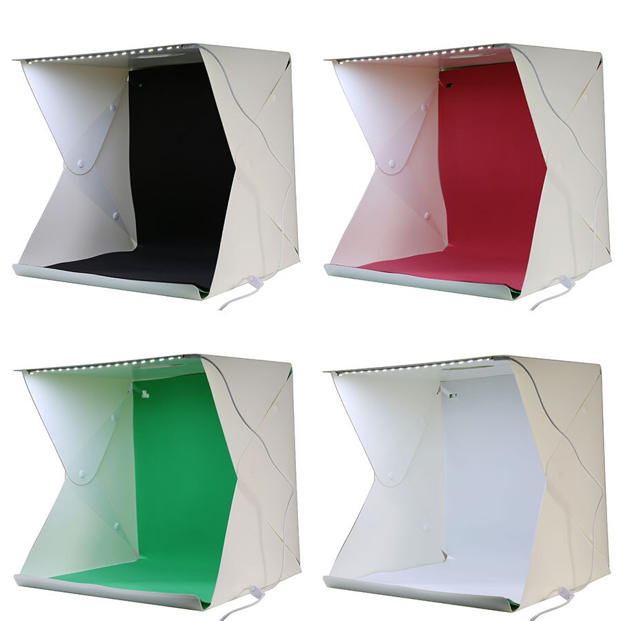 30Cm Mini Led Verlichting Fotografie Studio Softbox Led Light Soft Box Camera Foto Achtergrond Doos Verlichting Tent Kit