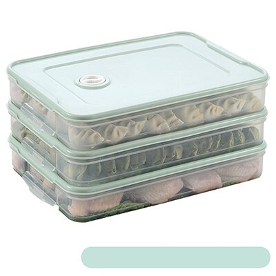 dumpling oppbevaringsboks plast kjøleskap frisk-holde 2-4 etterslep bærbar stabelbar dumpling container holder organizer: 4