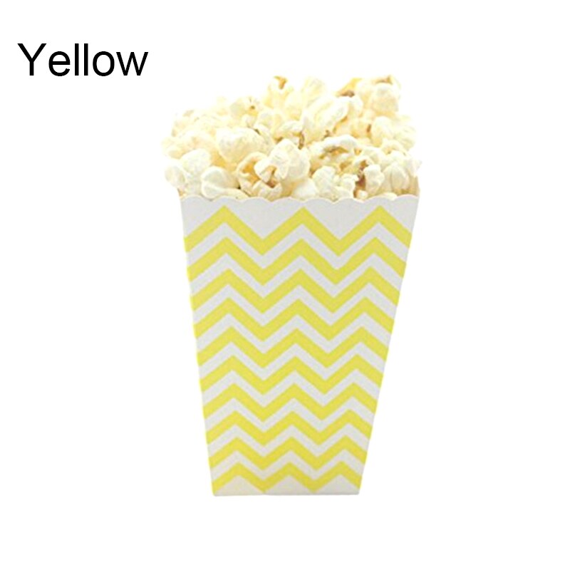 Papiræsker dekoration stribet form slik festartikler mad pommes frites snackkasser engangsgodt papir æske popcorn: Tråd / Gul