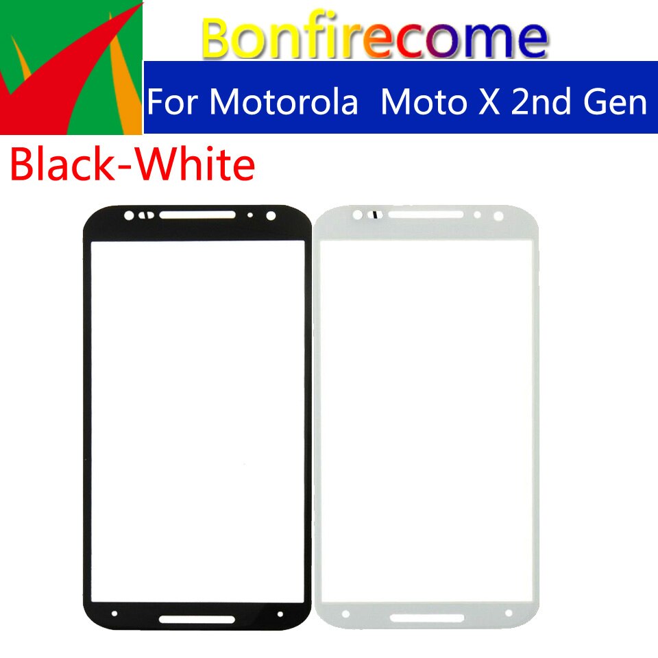 Pantalla táctil para Motorola Moto X 2ª generación, Panel frontal de cristal con lente LCD, cristal exterior para Moto X , Moto XT1092 XT1093 X + 1, 10 Uds.