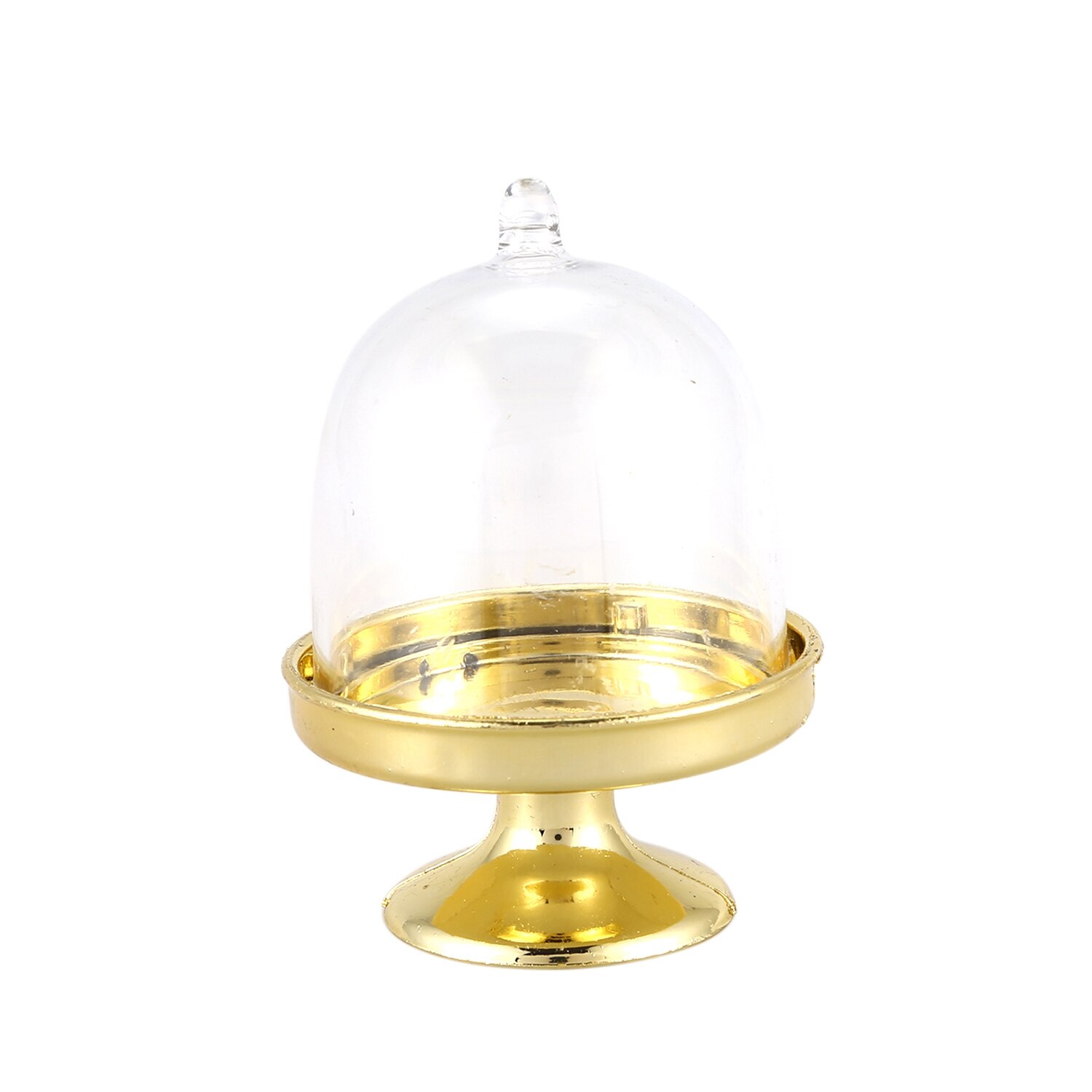 ELEG-12x Mini Cake Stand Cupcake box Wedding Party Plastic Candy Box: Gold