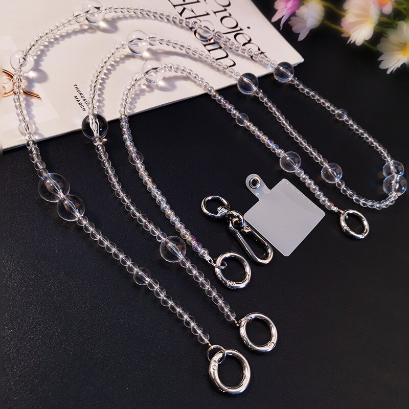 Crossbody Transparent Size Ball Lanyard Clip Universal Phone Lanyard Portable Chain Strap Wrist Rope Pendant Anti-lost Pendant