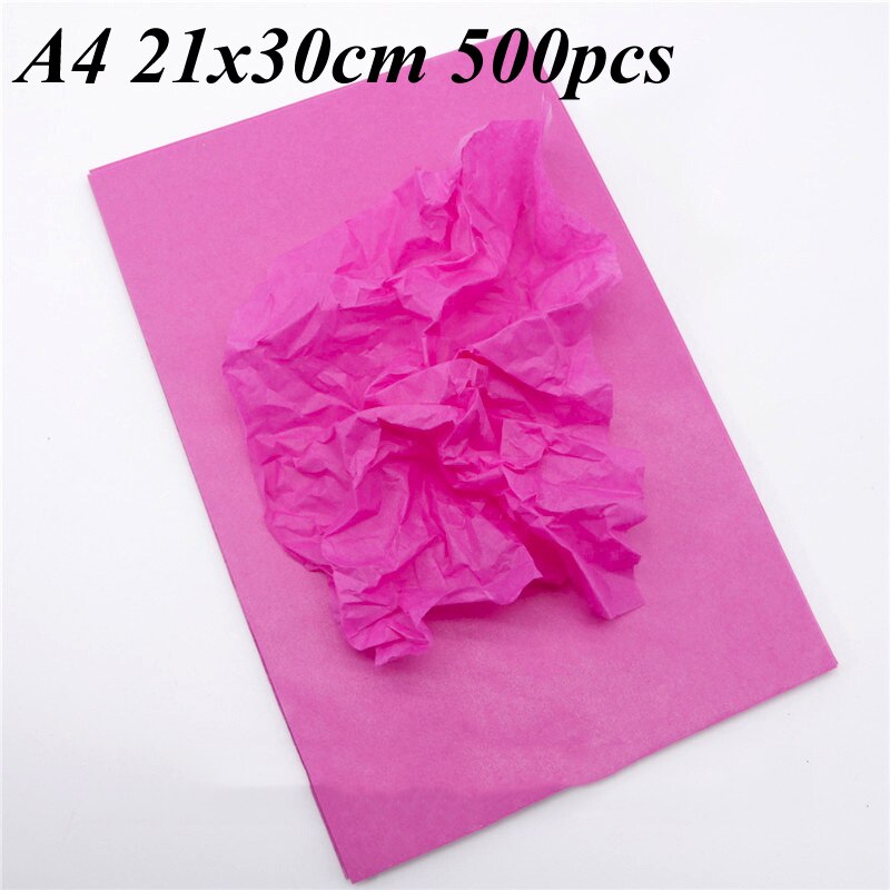 100/200/500pcs 21x30cm A4 DIY Handmade Translucent Wine Wrapping Papers Packaging Tissue Papers For Clothing Shirt Shoes: A4 500pcs mei red