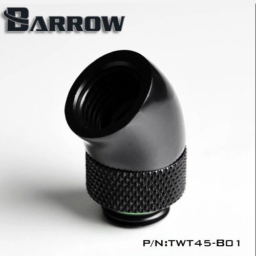 Barrow sort hvid sølv  g1/4 '' gevind 45 graders adapter til roterende montering roterende 45 grader vandkøle adaptere twt 45-b01: Sort