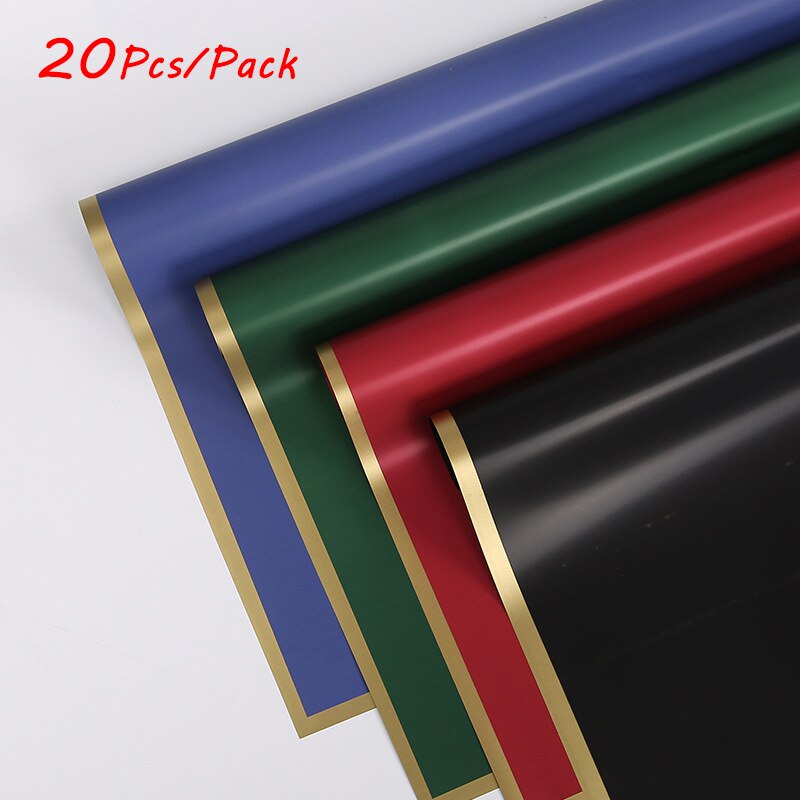 Wasserdichte Frische Blume Gold Rand Papier Rose Blume Verpackung Dekoration Papier Blumen- Strauß Verpackung Materialien