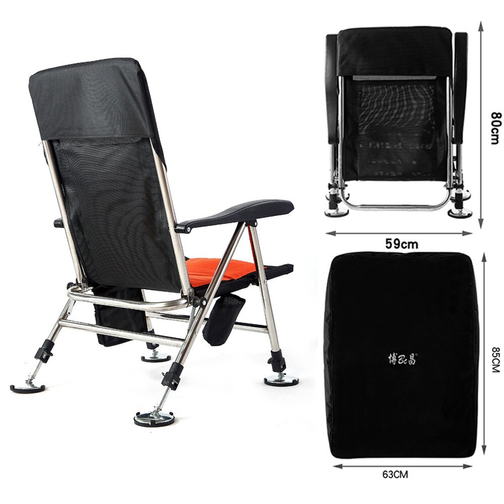 Fishing Chair Beach Chair Outdoor Foldable Fishing Chair Recliner four-leg Adjustable Portable Multifunction Fishing Chair