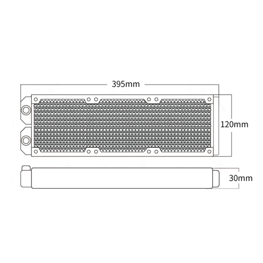 360mm datorkylare i aluminium vattenkylare kylflänsväxlare vattenkylsystem för dator - vit/svart