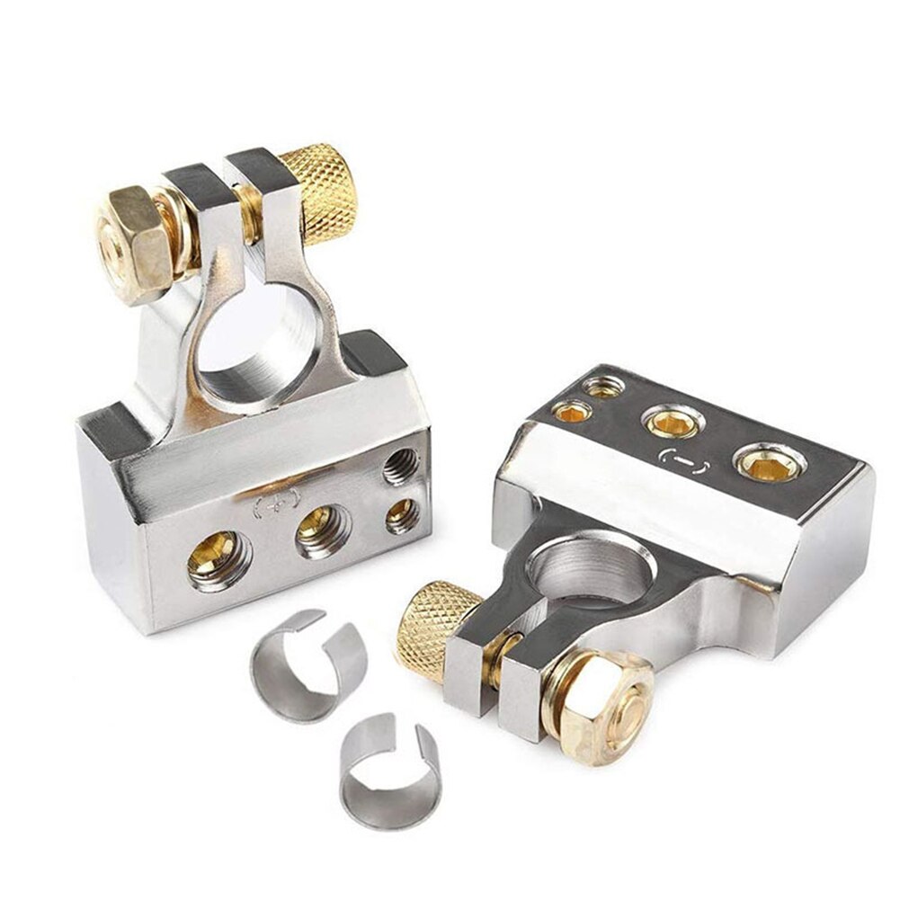 Battery Connection Terminal Car Accessories Clamp 0 8 10GA With Shims Battery Terminal Set Positive Negative Connector