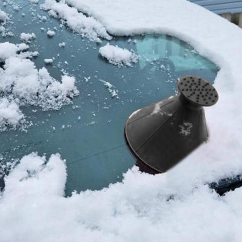 3 unids/lote raspador de hielo mágico para coche, instrumento para limpiar vidrios embudo exterior, removedor de nieve, herramienta para coche, raspador de hielo en forma de cono