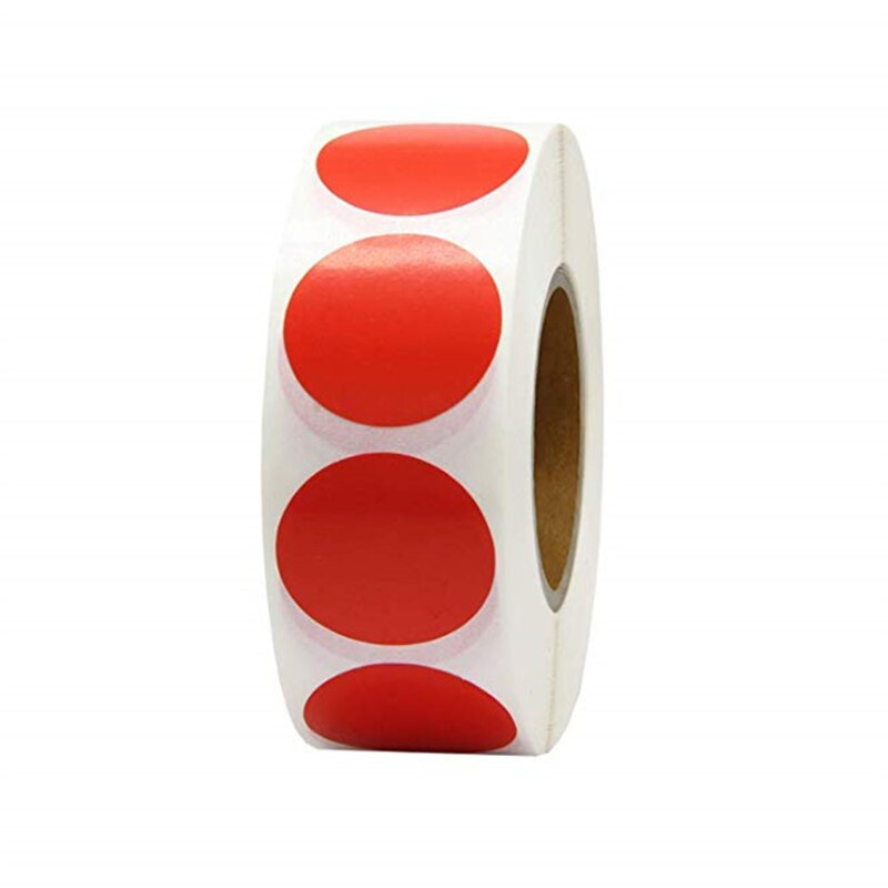 500pcs per lot Round solid color stickers Self-adhesive packaging assortment mark decorative label sticker for kids scrapbooking: Red-500pcs