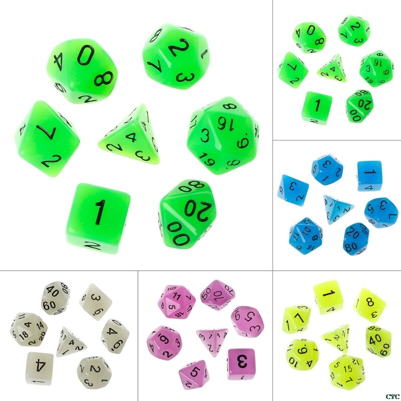 7 pcs multilateral 15mm Transparent Cube Round Corner Portable Table Playing