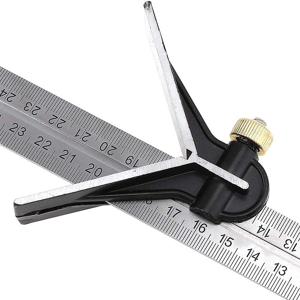 Stainless Steel Multifunctional Ruler Adjustable Sliding Combination Angle Ruler Protractor Level Measuring Corner Tools