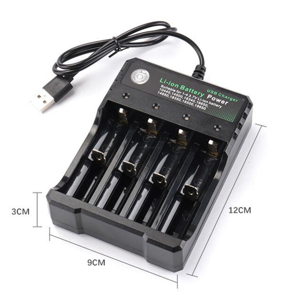 4.2v 3.7v 18650 akkulaturi li-ion usb riippumaton laturi kannettava elektroninen 18650 18500 16340 14500 26650 akkulaturi: 4 porttia