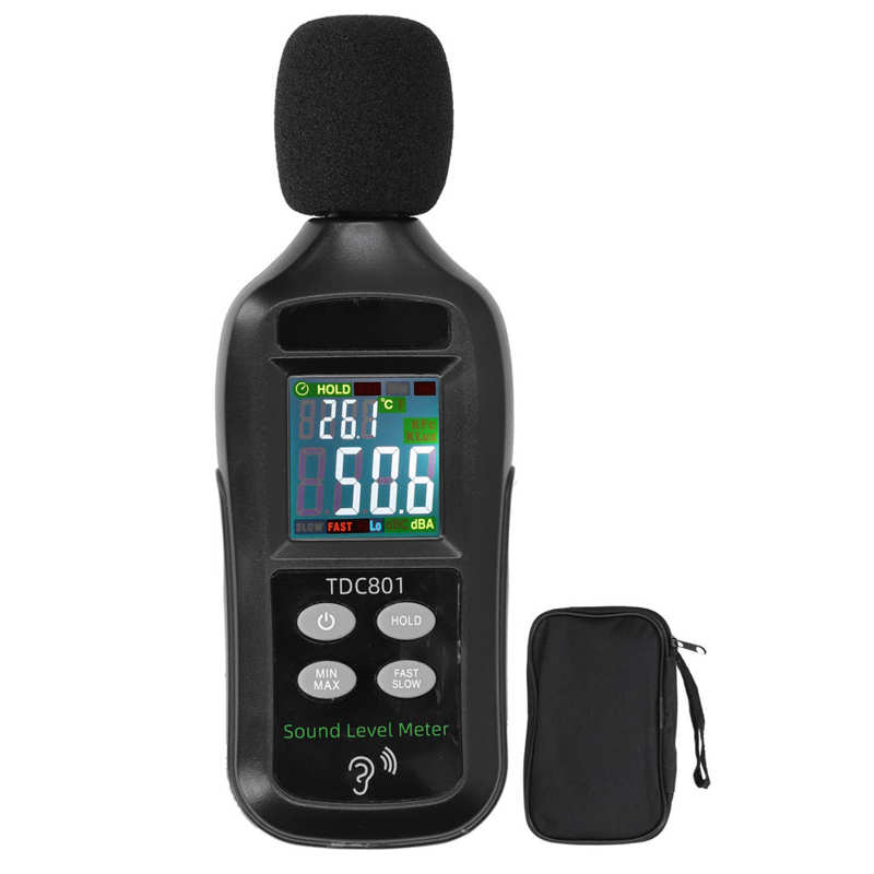 TDC801 Noise Decibel Tester LCD Display Digital Sound Level Meter Monitor 35dB-135dB Noise Tester