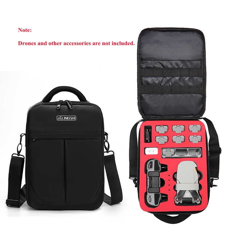 Dji mini 2 caso de armazenamento portátil à prova dji água de um ombro caixa dji mini 2 zangão saco de armazenamento acessórios: Vermelho