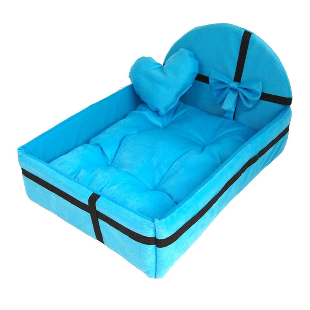 1 Pcs Detachable Pet Bed Dog Puppy Cat Nest Soft Warm for Sleeping LBShipping: Blue / M