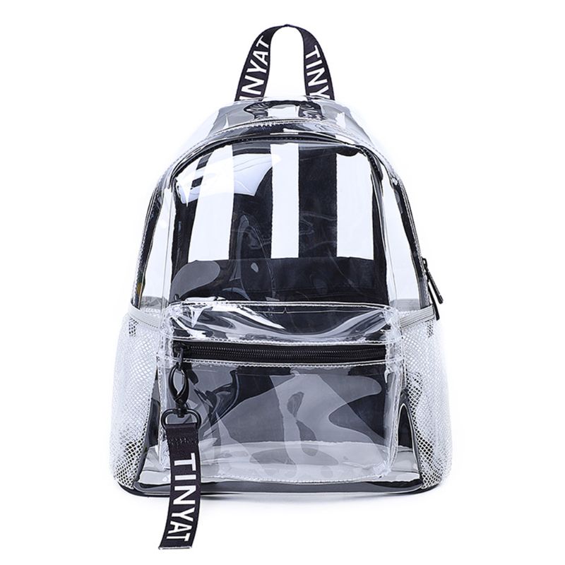 Frauen Mädchen transparent PVC Rucksack Reise Daypack Hochschule Reise Schule Rucksack: Weiß