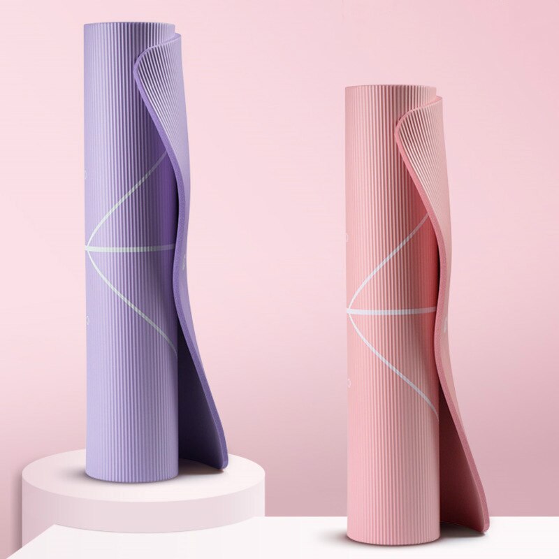Beginner Yoga Mat Thickened Widened Lengthened Non-slip Women Yoga Practice Dance Fitness Mat For Home Fitness With Guiding Line