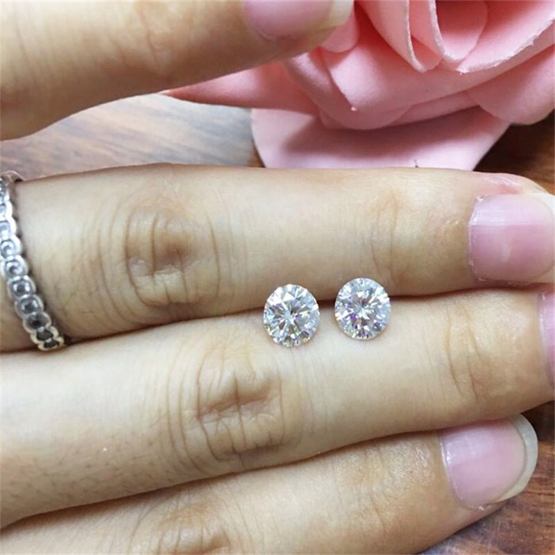 Testa positivt erbjudande certifikat lågt pris 1.5ct 7.5mm ij färg vvs klarhet rund briljant 3ex slipad moissanite nära diamant