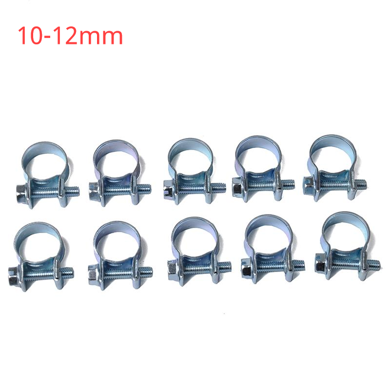 Clips de manguera de combustible para coche, juego de abrazaderas de manguera de aire de acero al carbono, Mini abrazadera de tubo de gasolina diésel, 10 unids/set por juego: 10-12mm