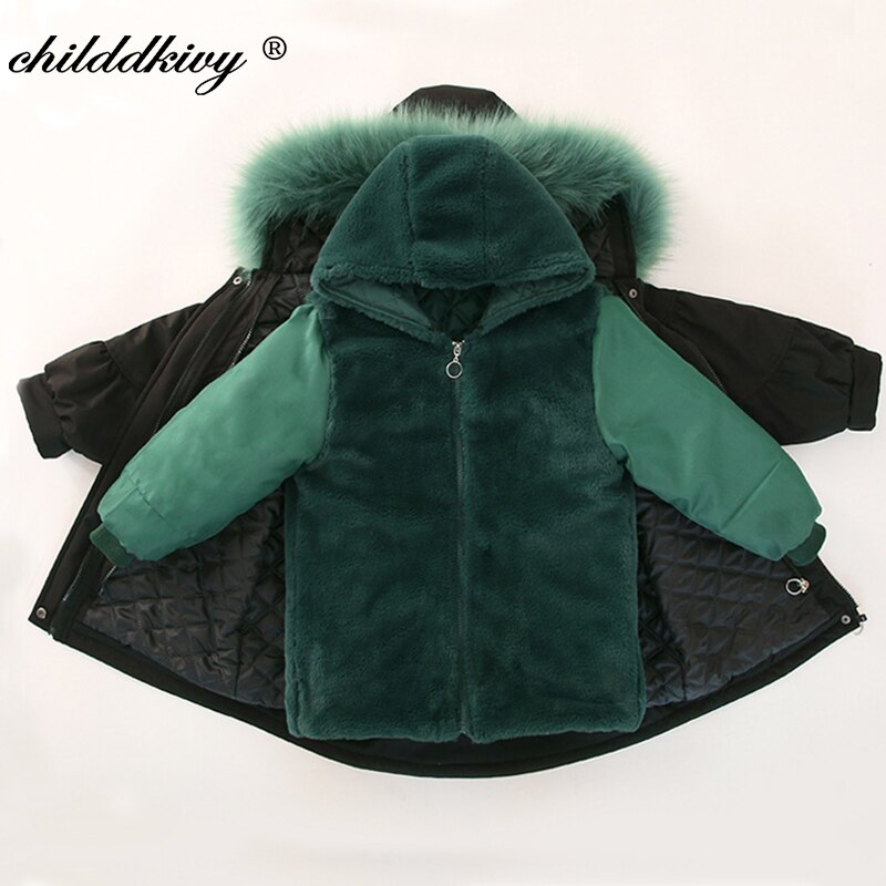 Girl Winter Jacket Children's Clothing Boy's cotton coat Thicken Plush Girls Cotton-padded Jacket Kids Parks for Girls