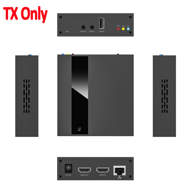 HDMI USB KVM extensor 4K 1080P TCP/IP sobre Cat5e individual/6 hasta 250M teclado y ratón sobre Red, baja latencia, 2 puertos USB Hub: TX Only