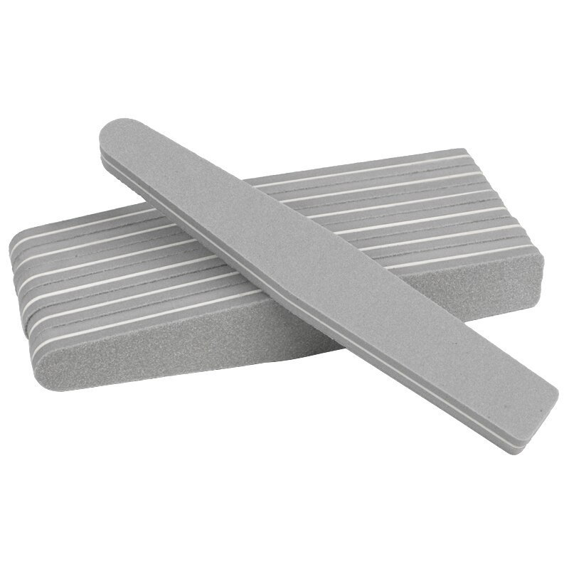 Limas de uñas 100/180 esponja de colores, bloque pulidor lavable, lima de uñas con forma de diamante, suministros de salón de uñas de doble cara, 50 unids/lote: Gris claro
