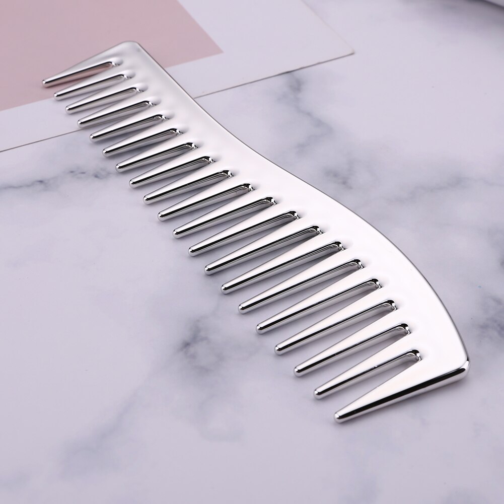 Peine de resina galvanizado para peluquería, cepillo de pelo de masaje para el cuero cabelludo, peine grande de diente ancho, herramienta para corte de pelo, peines para peluquero