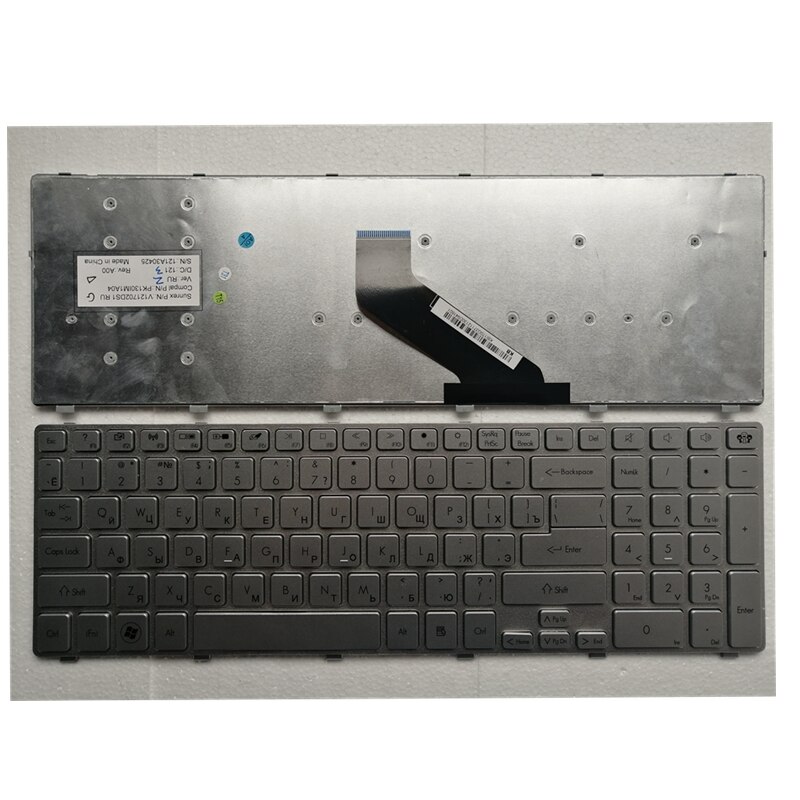Russische Laptop Toetsenbord Voor Acer Aspire V3-571G V3-571 V3-551 V3-551G V3-731 V3-771 V3-771G V3-731G MP-10K33SU-6981 Ru: Silver No Backlight