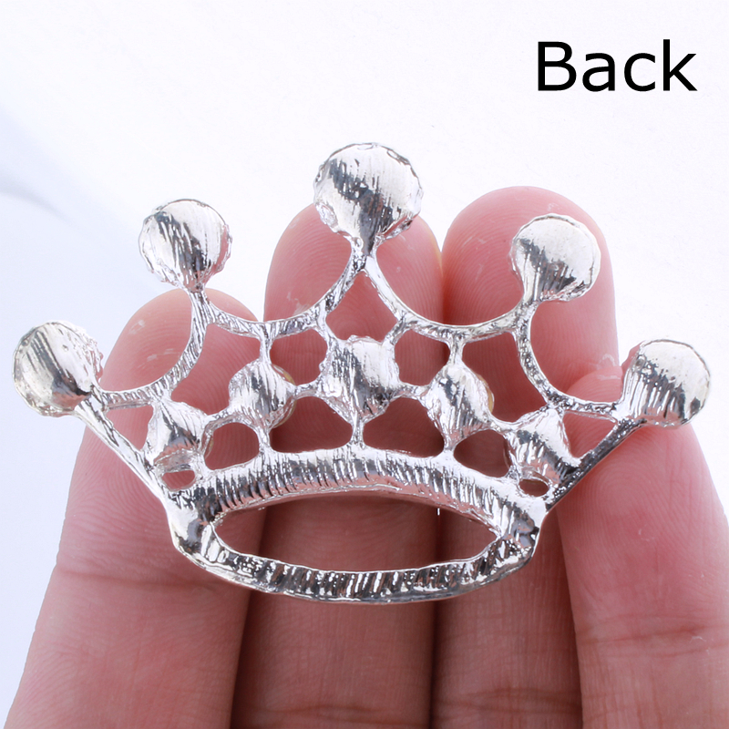 10 st 5.7cm krona strass knappar för heminredning legering metall kristall knapp för tyg bröllop