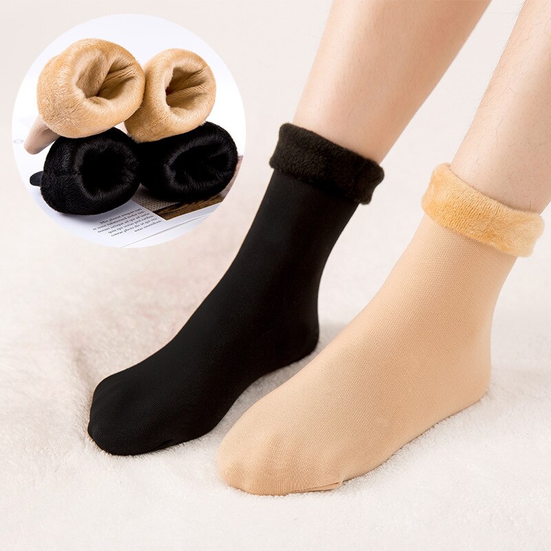 Winter Wamer Women Thicken Thermal Wool Cashmere Snow Socks Seamless Velvet Boots Floor Sleeping Socks For Ladies