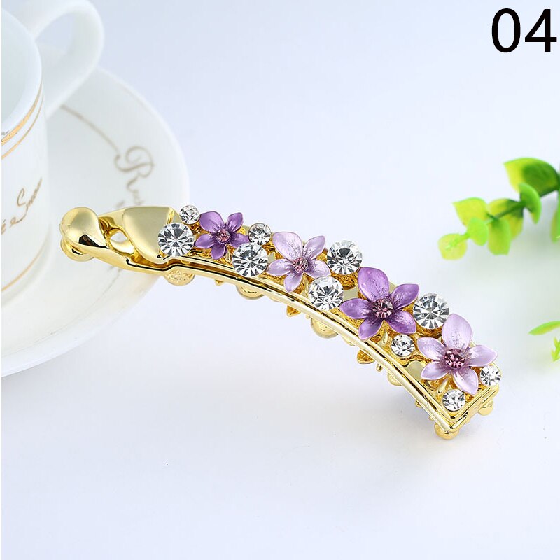 Nowe akcesoria Crystal Barrette Rhinestone spinka do włosów spinka do włosów spinka w kształcie Banana spinki do włosów dla kobiet akcesoria do włosów Hairgrip: 04