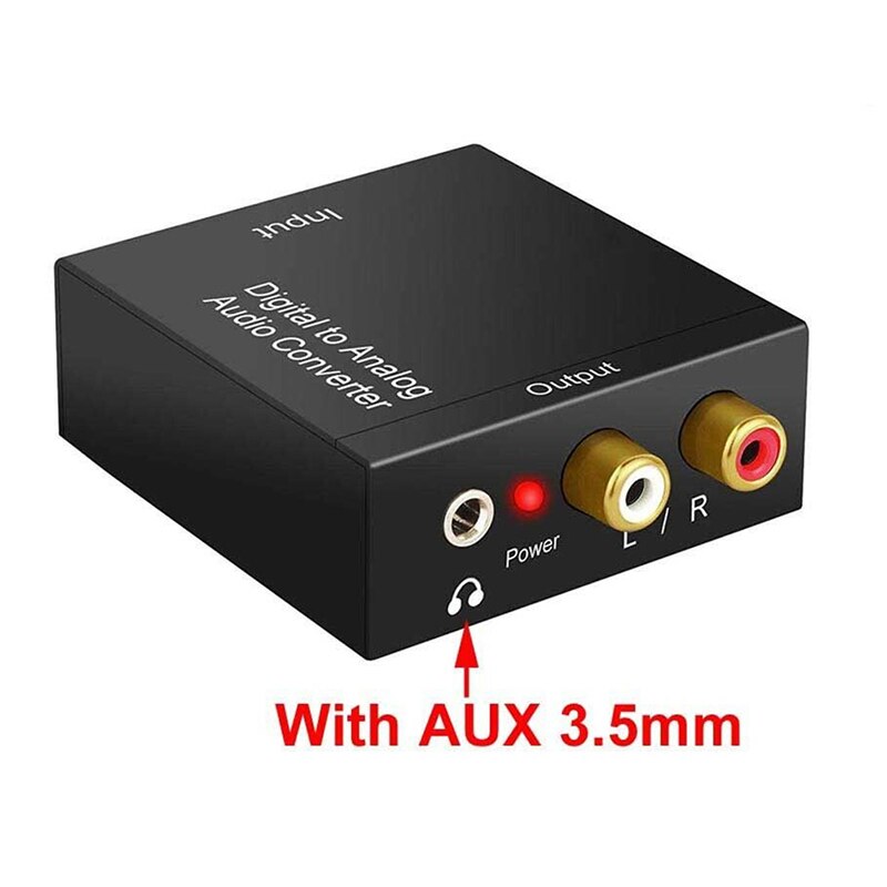 Portable 3.5Mm Jack Coaxiale Optische Vezel Digitaal Naar Analoog Audio Aux Rca L/R Converter Spdif Digitale Audio decoder Versterker