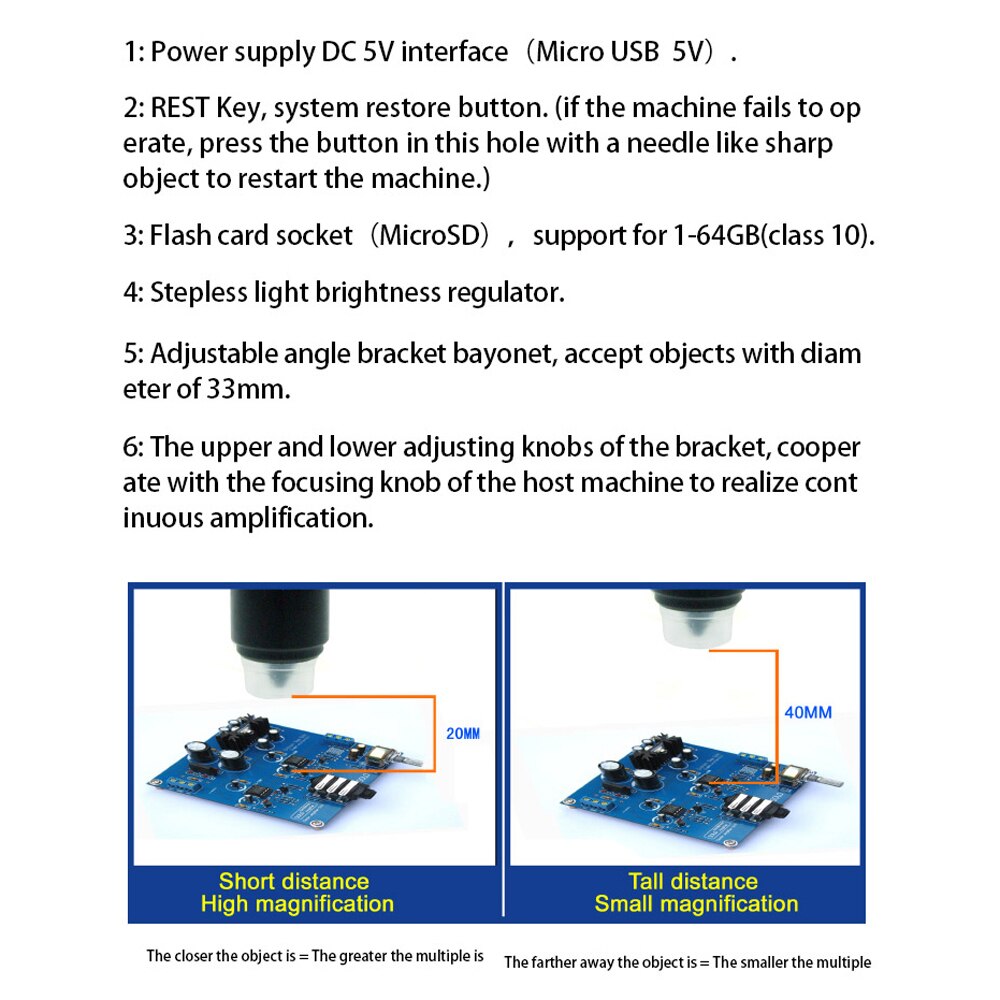 G1000 Digital Electron Microscope 4.3 Inch Large Base LCD Display 8MP 1-1000X Continuous Amplification Magnifier