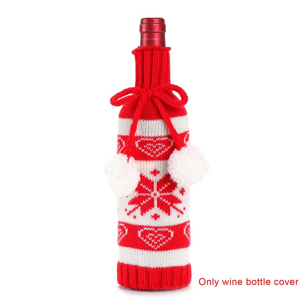 Kerst Tafel Decoratie Elanden Sneeuwvlok Wijn Cover Home Restaurant Decoratie Wijnfles Cover