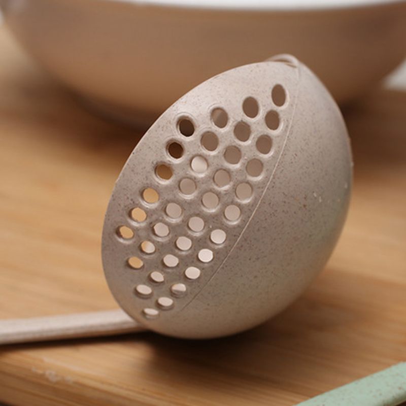 1 pezzo Lungo manico di un cucchiaio colino 2 in 1 caldo pentola pentola zuppa di grande cucchiaio da minestra cucina di cottura cucchiaio filtro gadget da cucina