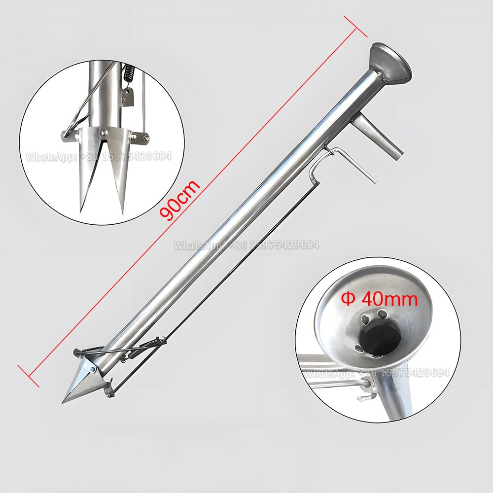 Stainless Steel Seedling Planter Vegetable Planter Agricultural Corn Peanut Manual Seeder Sapling Transplant Planter: C type seeder