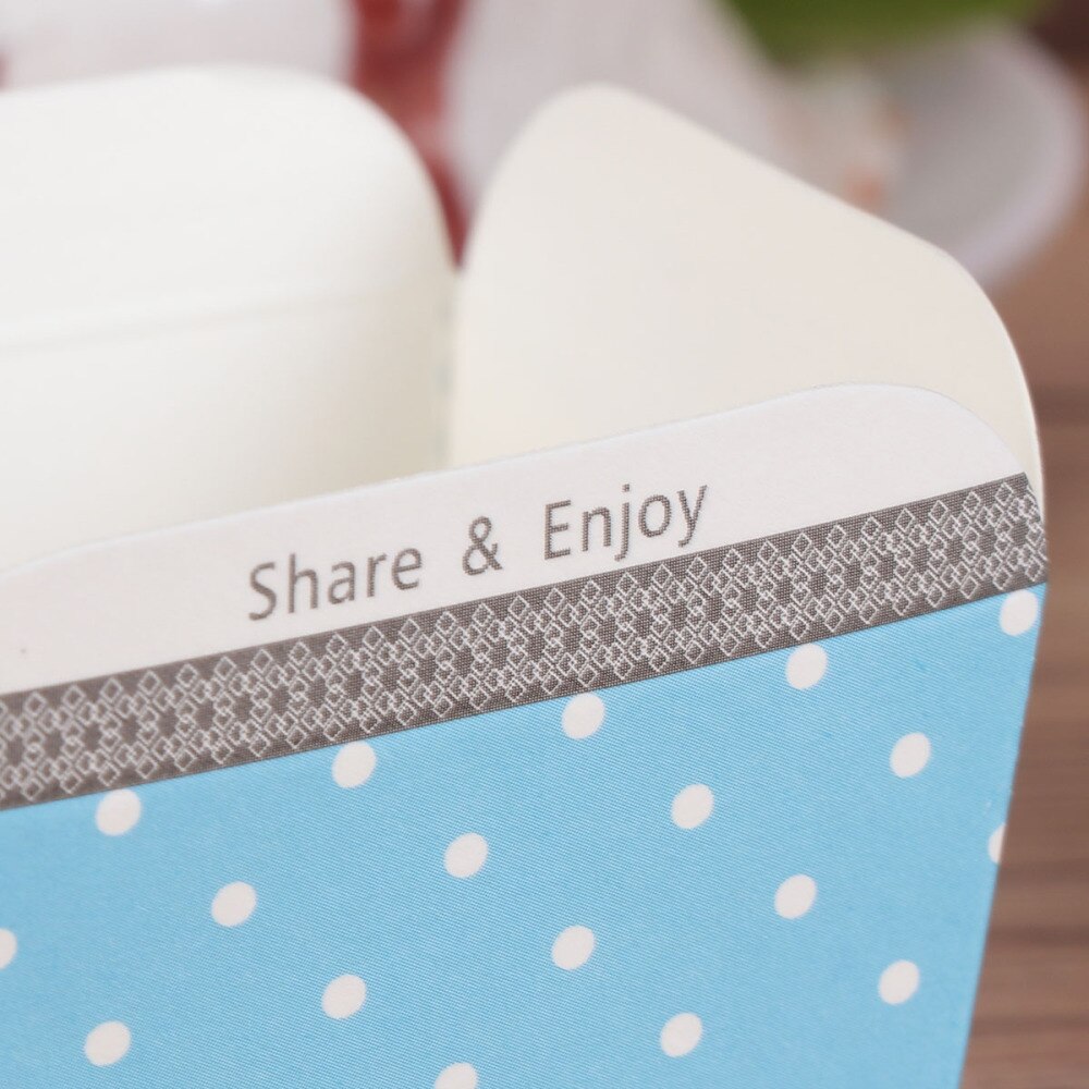 100pcs Paper Cupcake Cups Square Disposable Cake Cup Heat-resistant Dessert Bowls Mini Cake Box Party Supplies (Blue Dot)