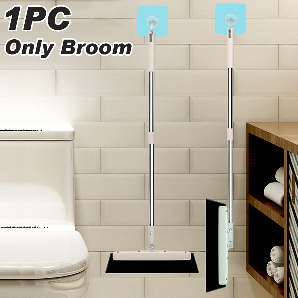 Balai tressé en paille , plaque d&#39;essuie-glace pour sol, manche de suspension de salle de bain, grattoir de nettoyage multifonction Durable