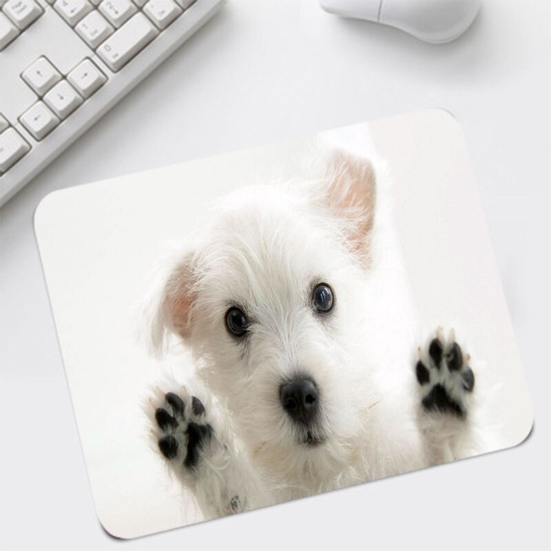 Cute Puppy Printed Mats Mice Pads Natural Rubber Mouse Pad No Locking Edge Big Small Size 22x18cm for Desk Pad Mice Mats: F 220x180mm