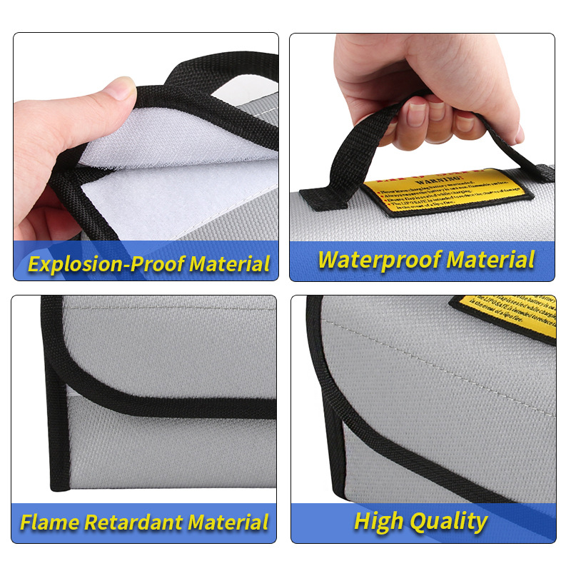 Multi-function Lithium Battery Explosion-proof Bag 1000 MAh Safety Charging Flame-retardant Storage Bag Zipper Fireproof Bag