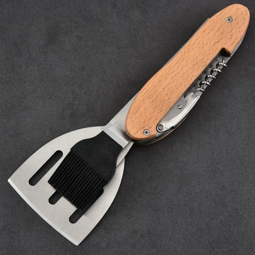 Multifunctional Stainless Steel BBQ Tools 5-in-1 Portable Foldable Detachable Multi-Function Tools Outdoor Barbecue Tool