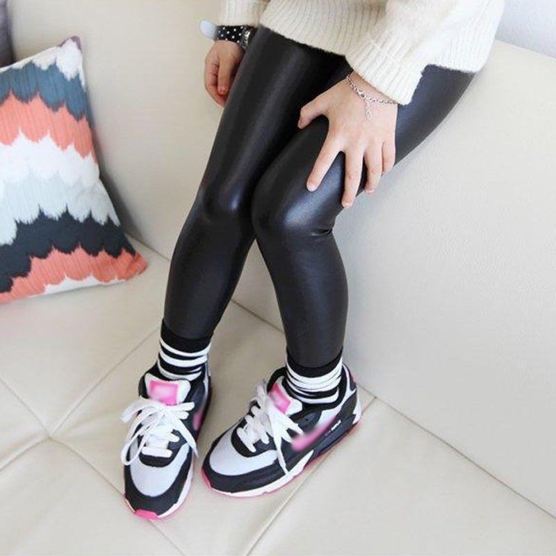 Kids PU Lederen Broek Meisjes Baby Kids Stretch Broek Peuter Skinny Leggings voor 1-8Y