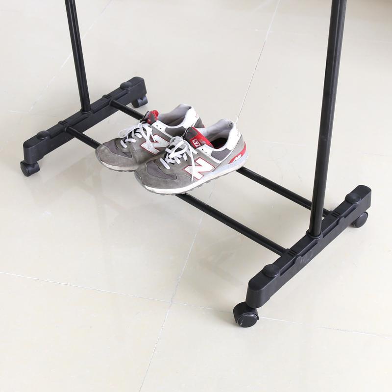 Colgador retráctil de acero inoxidable para colgar ropa, riel portátil de hierro forjado ajustable, estante de almacenamiento de 4 rollos de plástico pintado, HWC