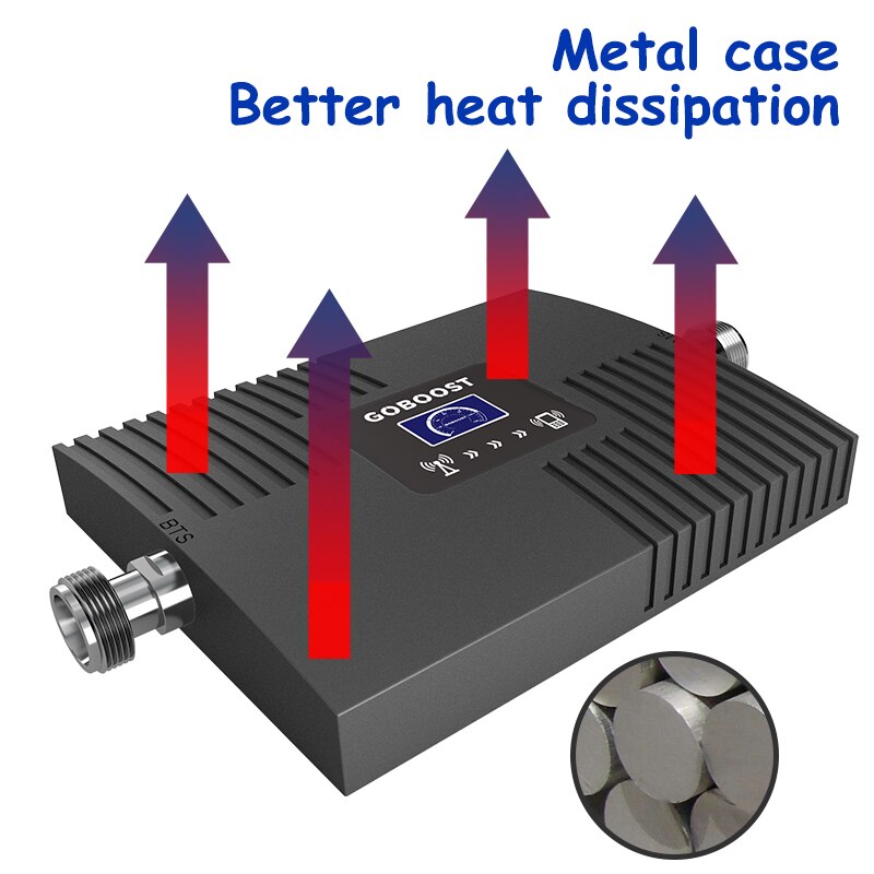 Amplificador de señal GOBOOST 4G LCD Display Amplifier celular Signal LET2600MHz Band7 65dB Gain Mini repetidor set completo