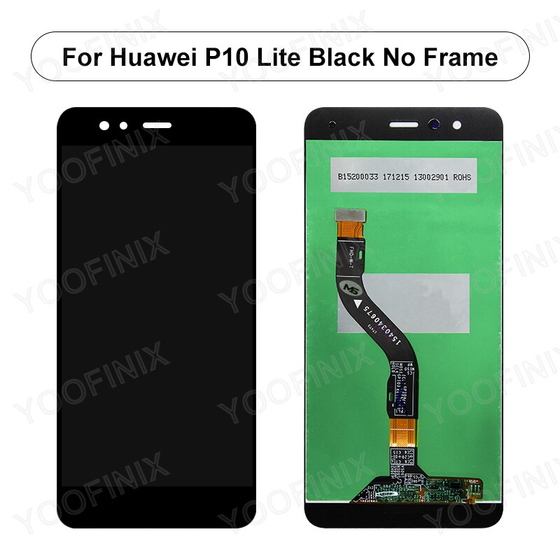 Voor Huawei P10 Lite Lcd WAS-LX1 WAS-LX2 WAS-LX3 WAS-LX1A Touch Screen Digitizer Vervanging Deel Voor Huawei P10 Lite Display: Black no Frame
